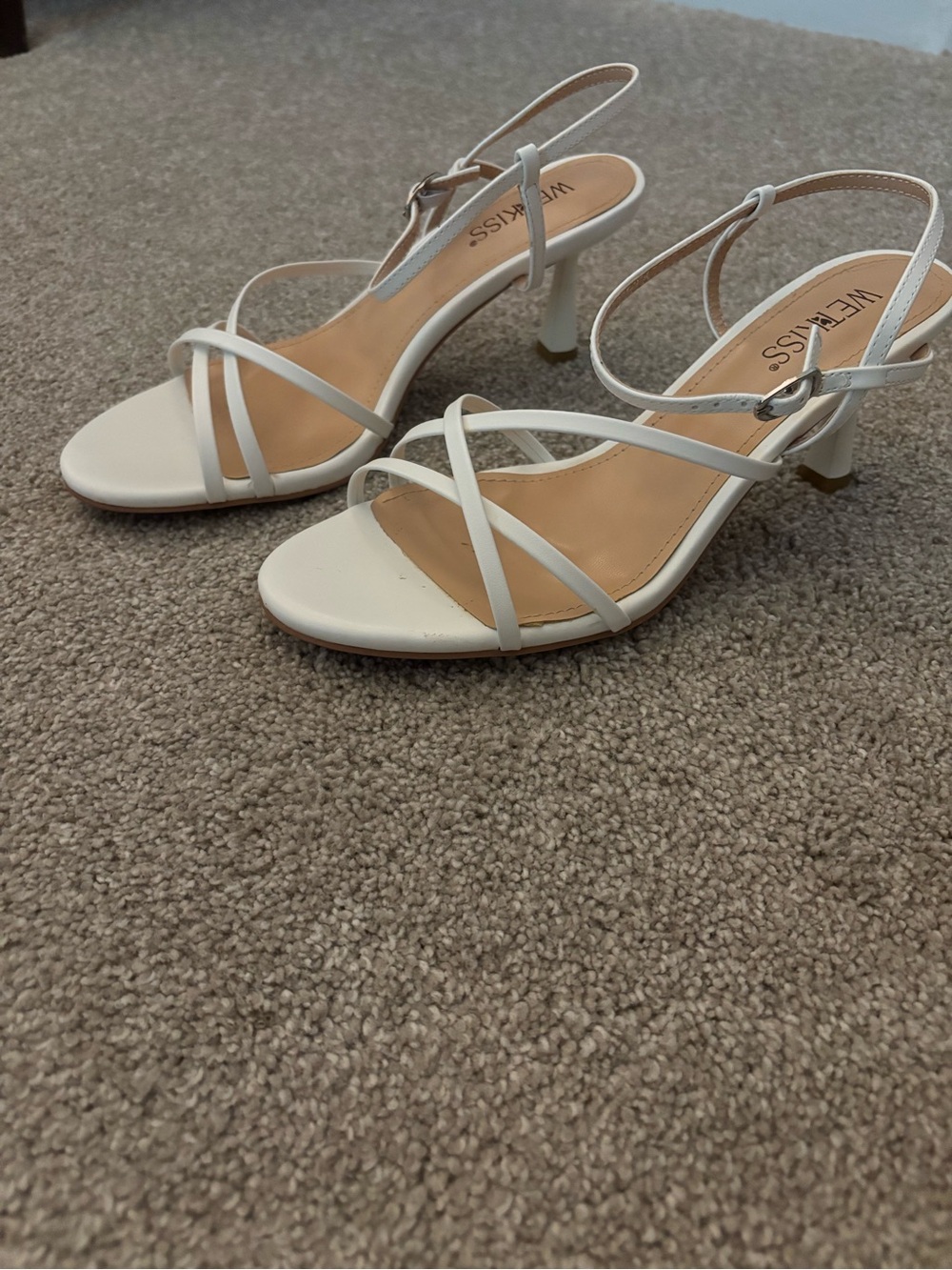 Wetkiss White Strappy Mid Heel Sandals
